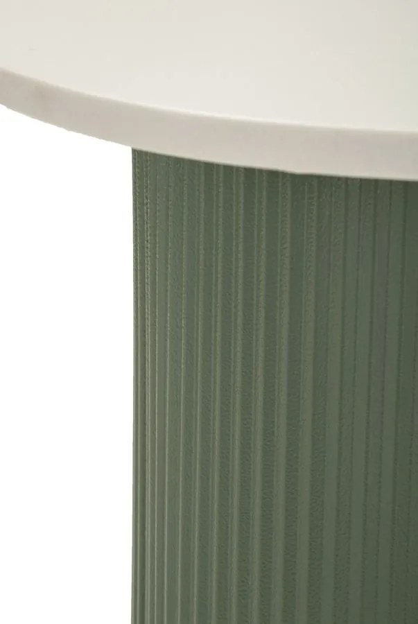 MESA DE APOIO EM MÁRMORE ARTIFICIAL FRANKFURT 40X42X45 CM VERDE E BRANCO