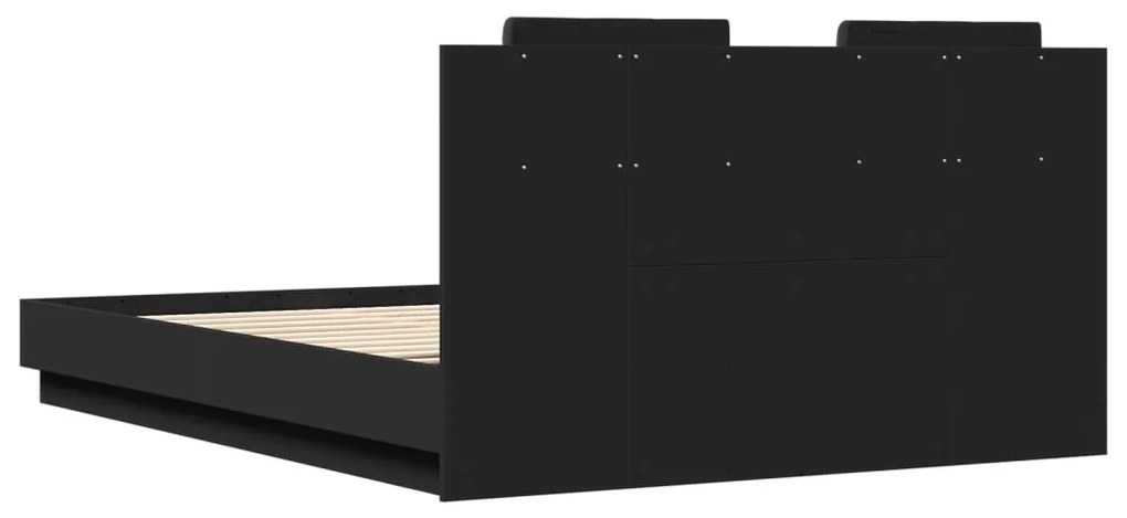 Estrutura cama c/ cabeceira 120x200 cm derivados madeira preto