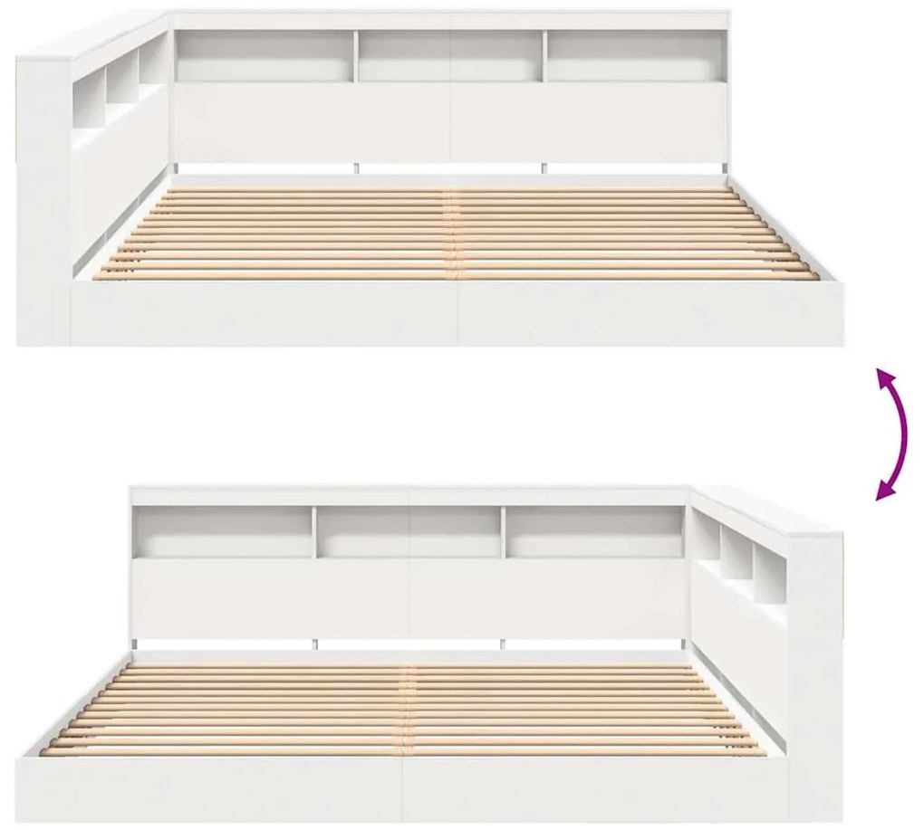Cama Estante Branca 180x200 cm Madeira Engineered