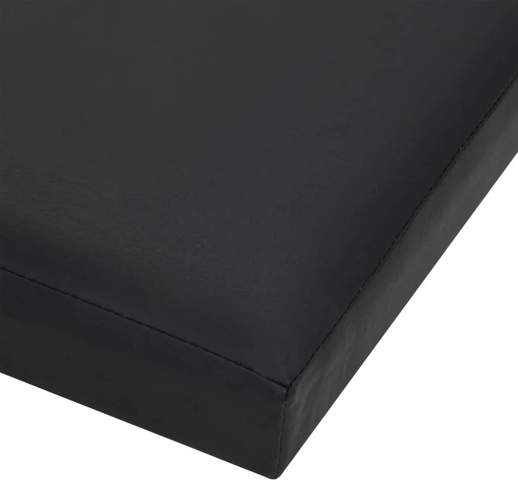 Bancos de arrumação dobráveis 2 pcs couro artificial preto