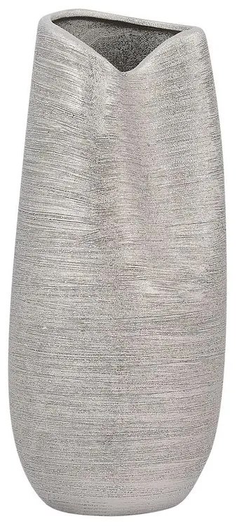 Vaso de cerâmica grés prateada 32 cm DERBE Beliani