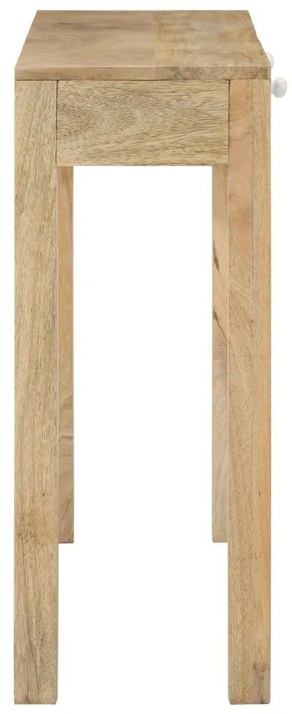Mesa consola 110x30x75cm madeira de mangueira maciça branqueada