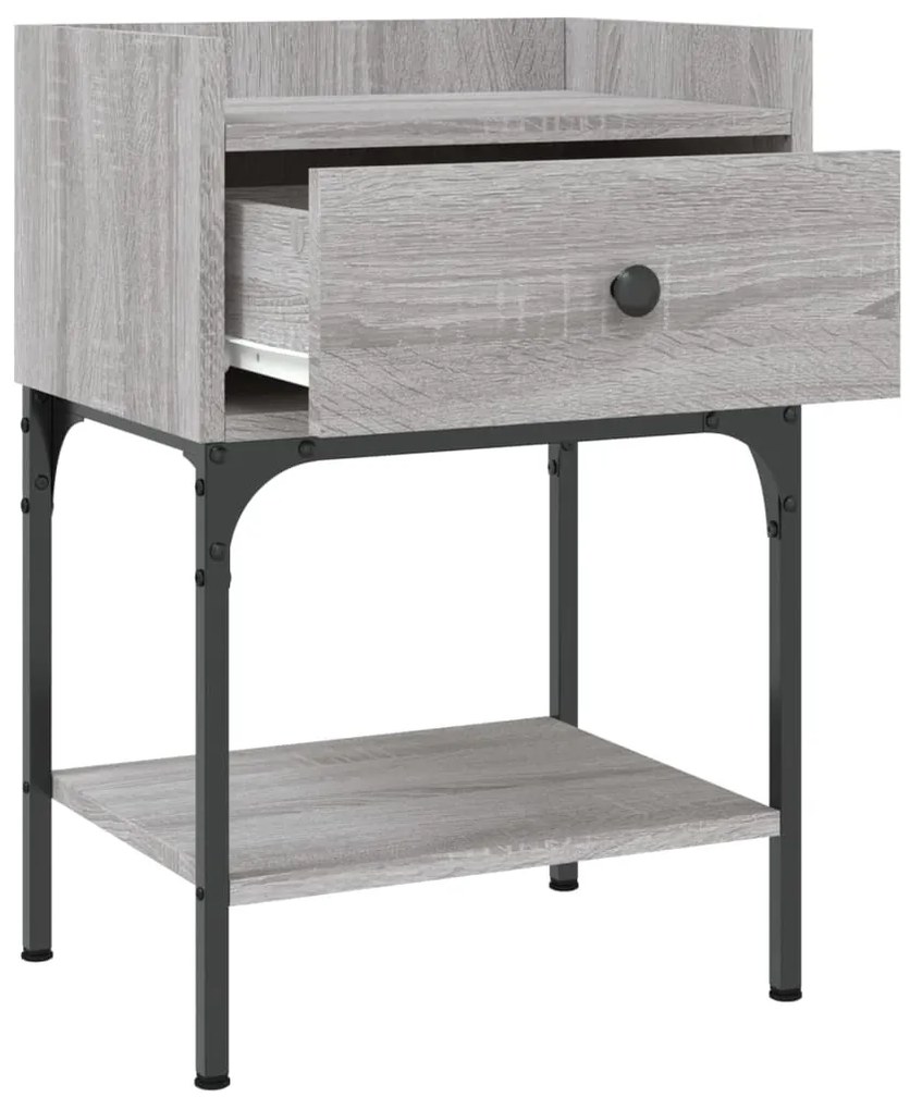 Mesas cabeceira 2pcs 40,5x31x60 deriv. madeira cinza sonoma