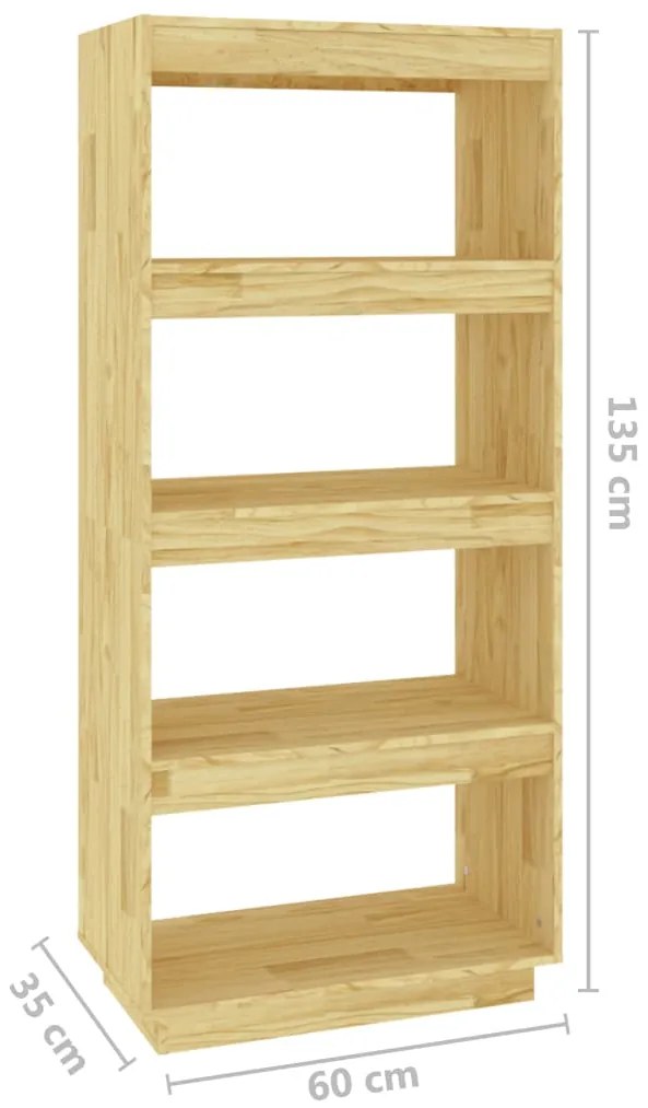 Estante Lila - Cor Natural - 60 x 35 x 135 cm - Em Madeira de Pinho Ma