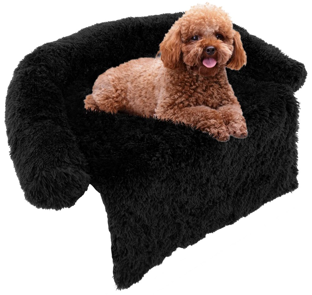 Capa protetora para sofá com tapete fofo para cachorro, capa removível e lavável, com fundo antiderrapante, branco, tamanho G