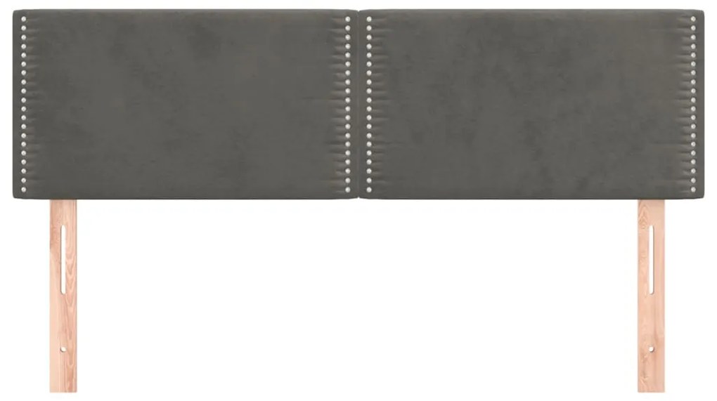 Cabeceira de cama 2 pcs veludo 72x5x78/88 cm cinzento-escuro