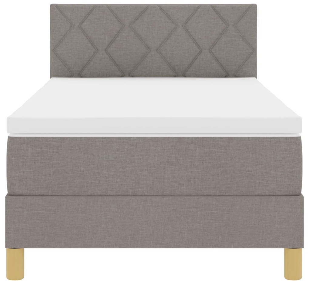 Cama Box Spring com Colchão Taupe 100x200 cm Tecido