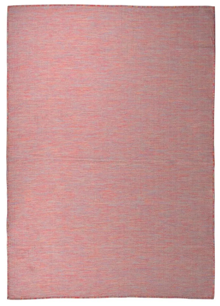 vidaXL Tapete de tecido plano para exterior 140x200 cm vermelho