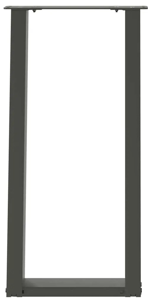 Pés de mesa de console em forma de U, 2 peças, antracite, 28x(72-73) c