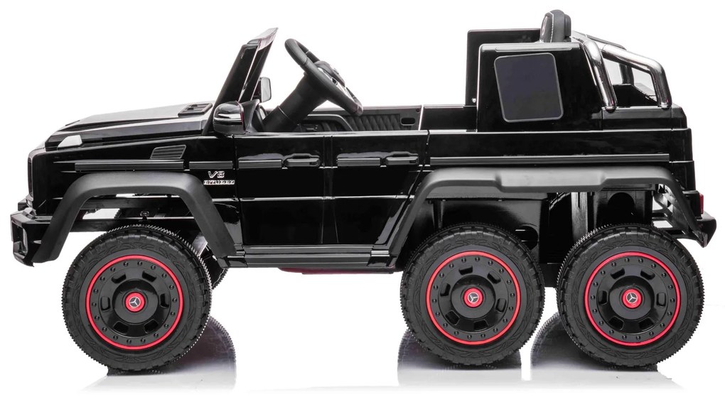 Carro elétrico para crianças Mercedes-Benz G63 AMG 6X6, monoluga, 6 rodas com suspensão independente, Motor 2 x 45W, Bateria 12V10AH, Rodas e assento