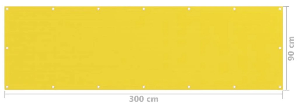 Tela de varanda 90x300 cm PEAD amarelo