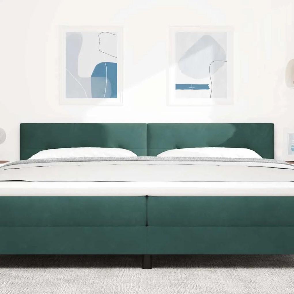 Cabeceira vidaXL Tufted com Botões Verde Escuro 200 cm Veludo