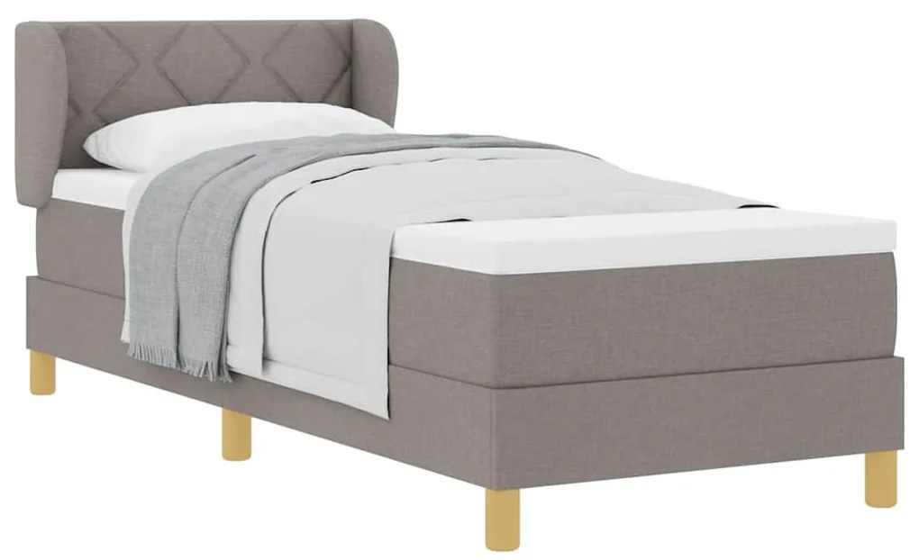 Cama com Estrutura Box e Colchão vidaXL Taupe 80x200 cm Tecido