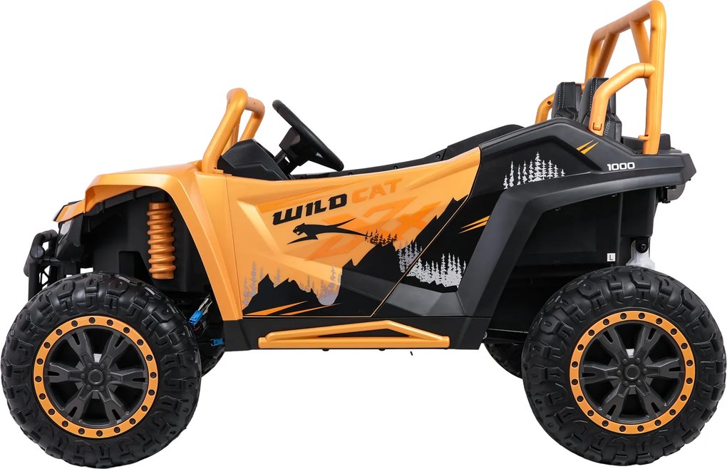 Buggy elétrico para Crianças 24V, 4x4 Arctic Cat WILDCAT XX, 2 Lugares Rodas Espuma EVA, assento couro Laranja