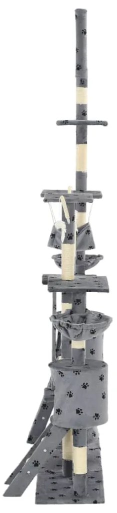Árvore para gatos c/ postes arranhadores sisal 230-250 cm cinza