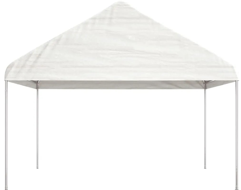 Gazebo com telhado 15,61x4,08x3,22 m polietileno branco