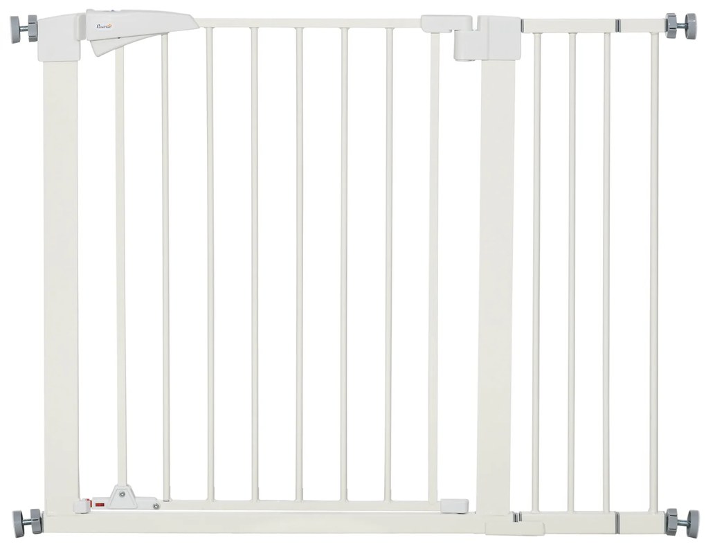 Pawhut Barreira de Segurança para Cães Animais Sem Furar com Fecho Automático Largura 76-103 cm Branco | Aosom Portugal