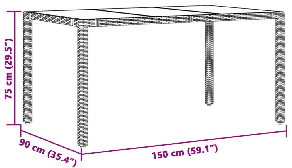 7 pcs conjunto de jantar p/ jardim c/ almofadões vime PE preto