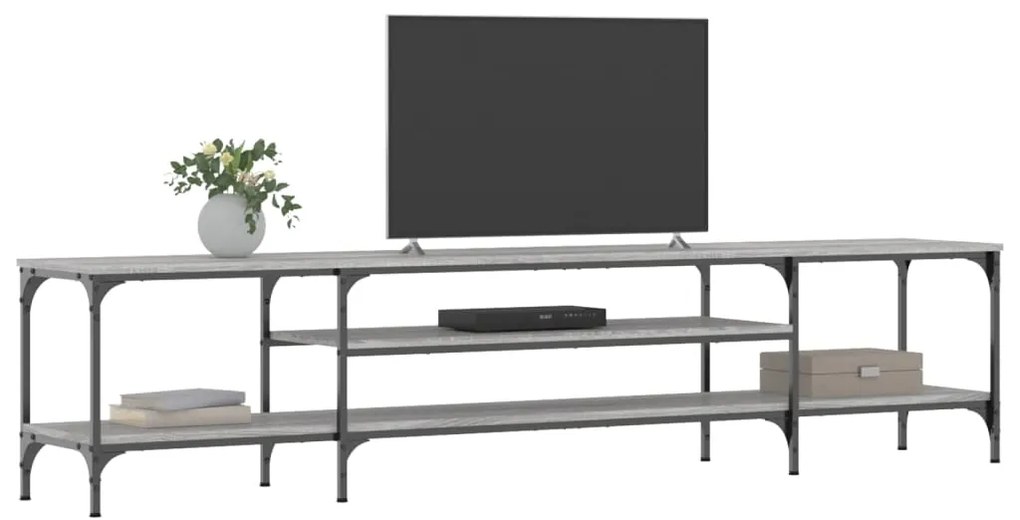 Móvel TV 201x35x45cm derivados de madeira/ferro cinzento sonoma