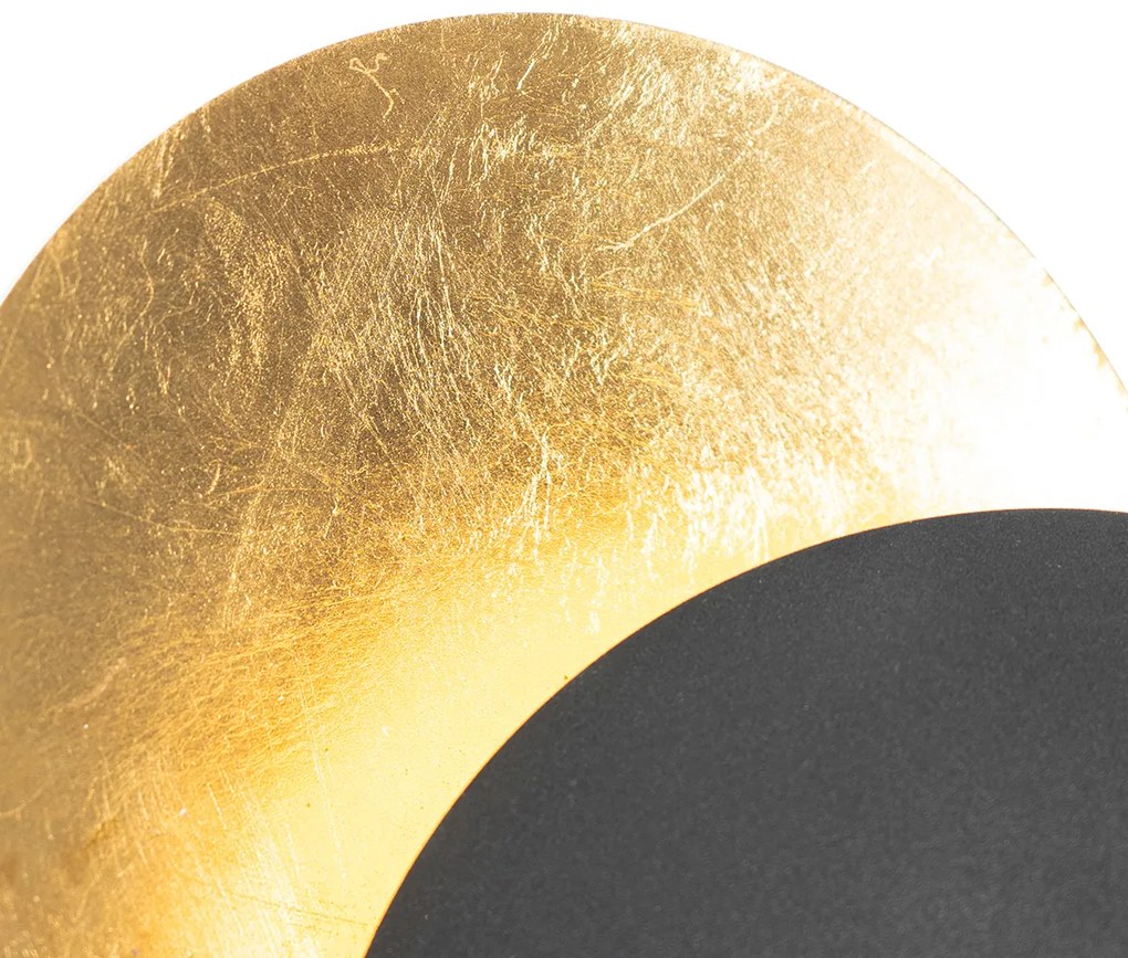 Candeeiro de parede inteligente preto com dourado incluindo Wi-Fi G9 - Sunrise