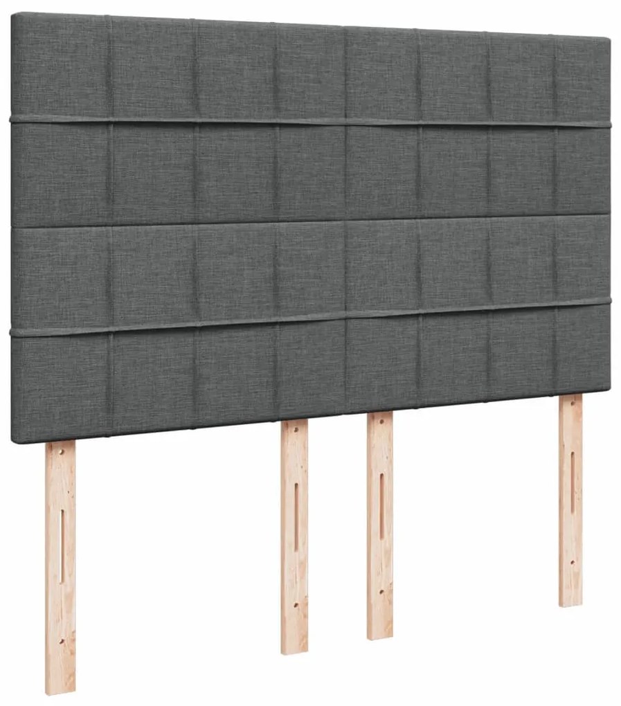 Cama com molas/colchão 140x190 cm tecido cinzento-escuro