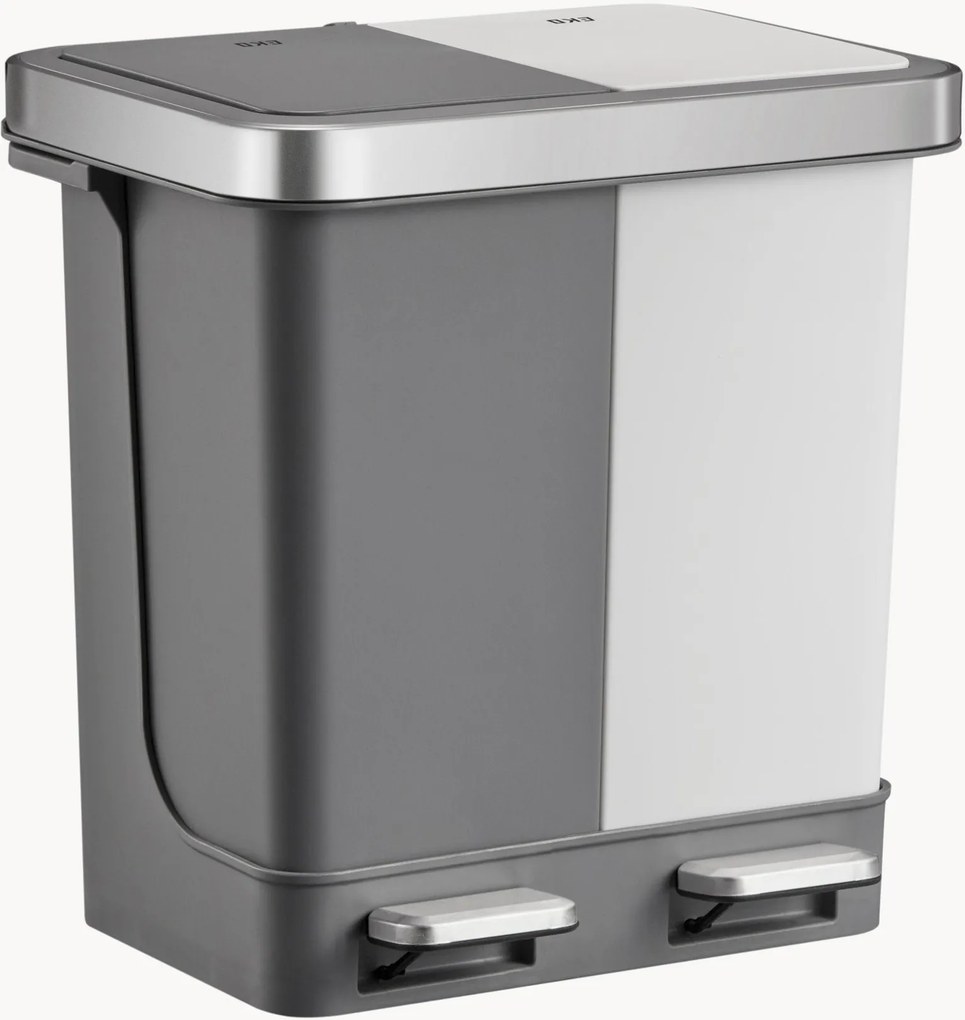 Caixote do lixo com pedal para reciclagem Hana Duo, 10 + 10 L