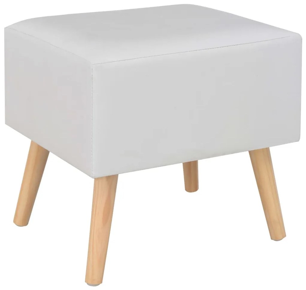 Mesa-de-cabeceira 40x35x40 cm couro artificial branco