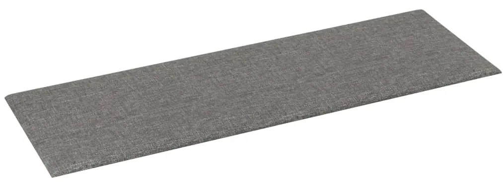 Painel de parede 12 pcs 90x30 cm tecido 3,24 m² cinza-claro