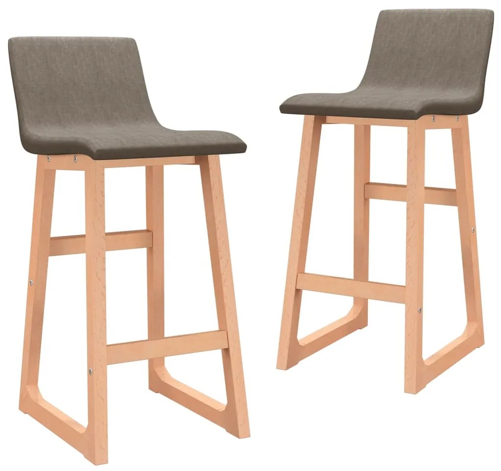 vidaXL Bancos de bar 2 pcs tecido cinzento-acastanhado