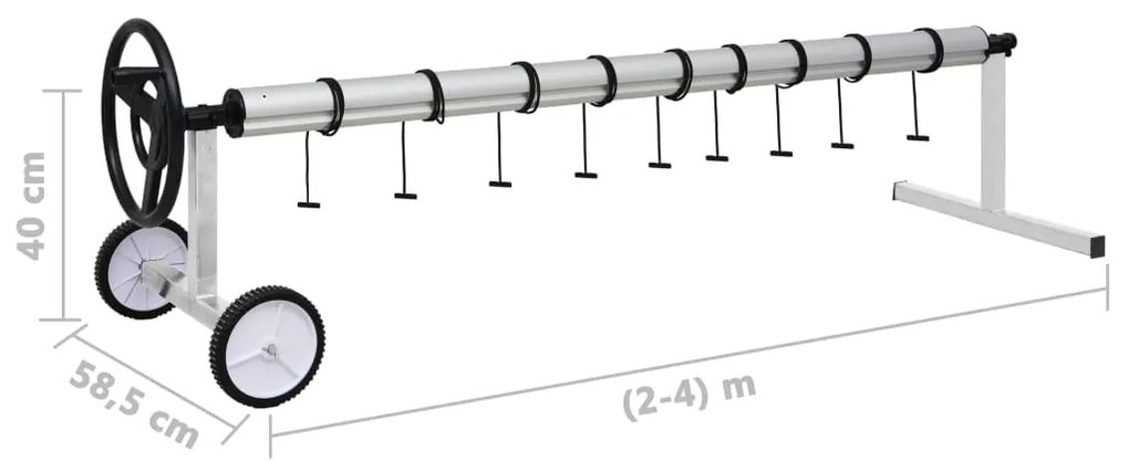 Enrolador para cobertura de piscina com base em aço inoxidável