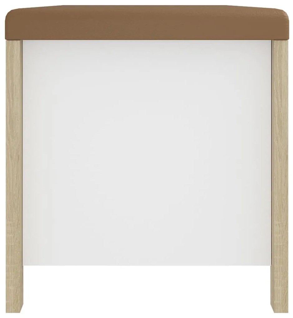 Caixa arrumação c/ almofadão contrap. 105x40x45cm branco/sonoma
