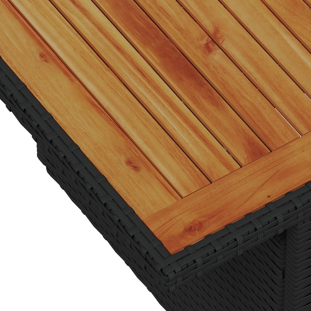 Conjunto de Sofá de Jardim de 7 Peças com Almofadas Preto em Rattan Si