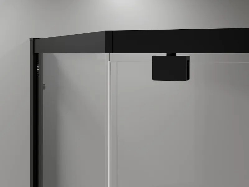 Mexen Exo-R cabine de duche pentagonal de abrir 90 x 90 cm, transparente, preta - 812-090-090-70-00