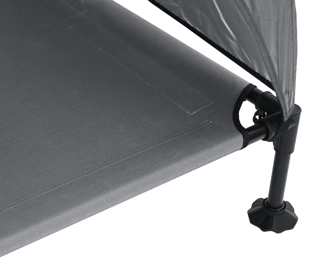 Cama Elevada para Cães com Teto Removível Cinzento Claro XL Aço