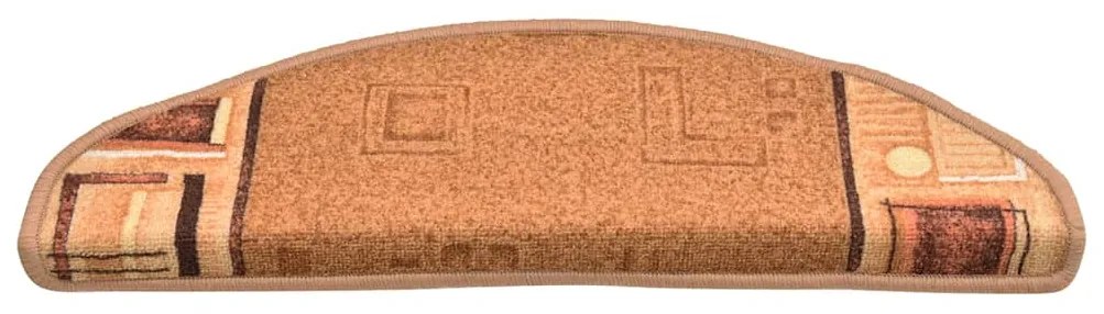 Tapetes de escadas adesivos 5 pcs 65x21x4 cm bege