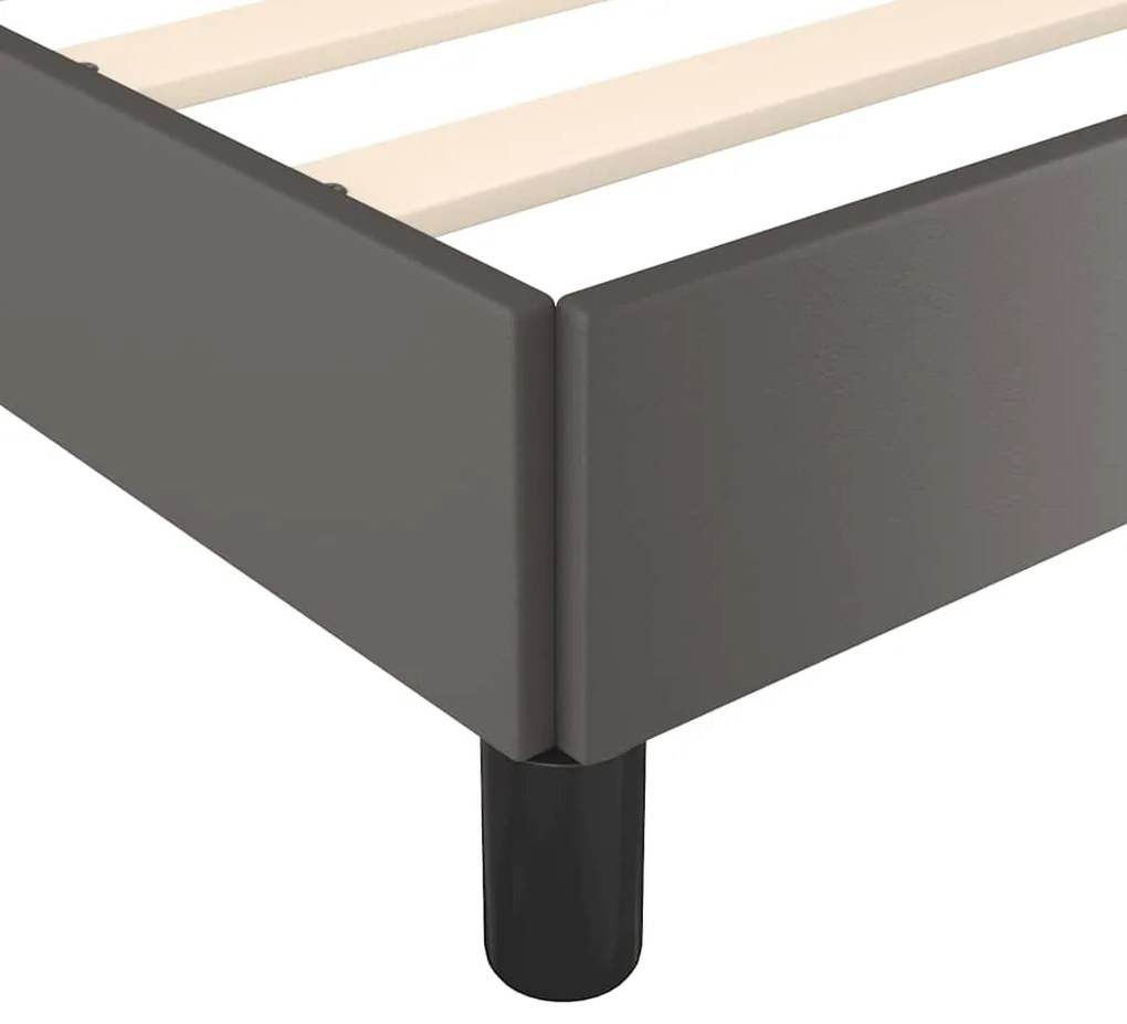 Estrutura cama c/ cabeceira sem colchão 140x190 cm cinzento