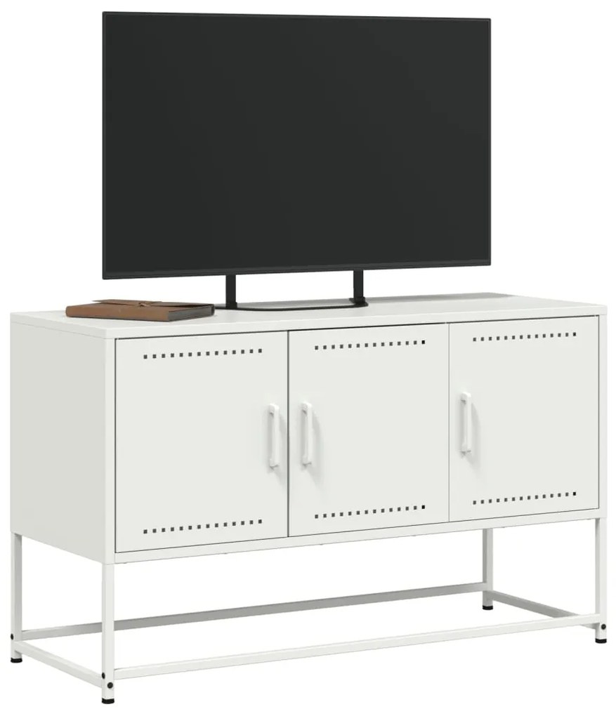 Móvel de TV 100,5x39x60,5 cm aço branco