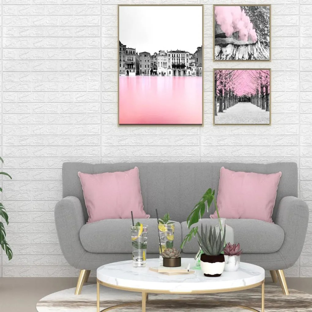 150719 vidaXL Papel de parede 3D autoadesivo tijolos 20 pcs branco