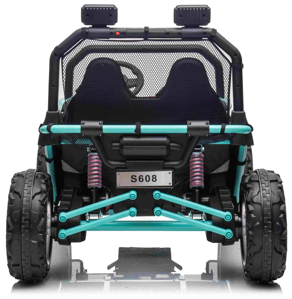 Carro elétrico para Crianças 24V 2 Lugares Buggy FASTER Rodas de EVA, Assento de couro Verde