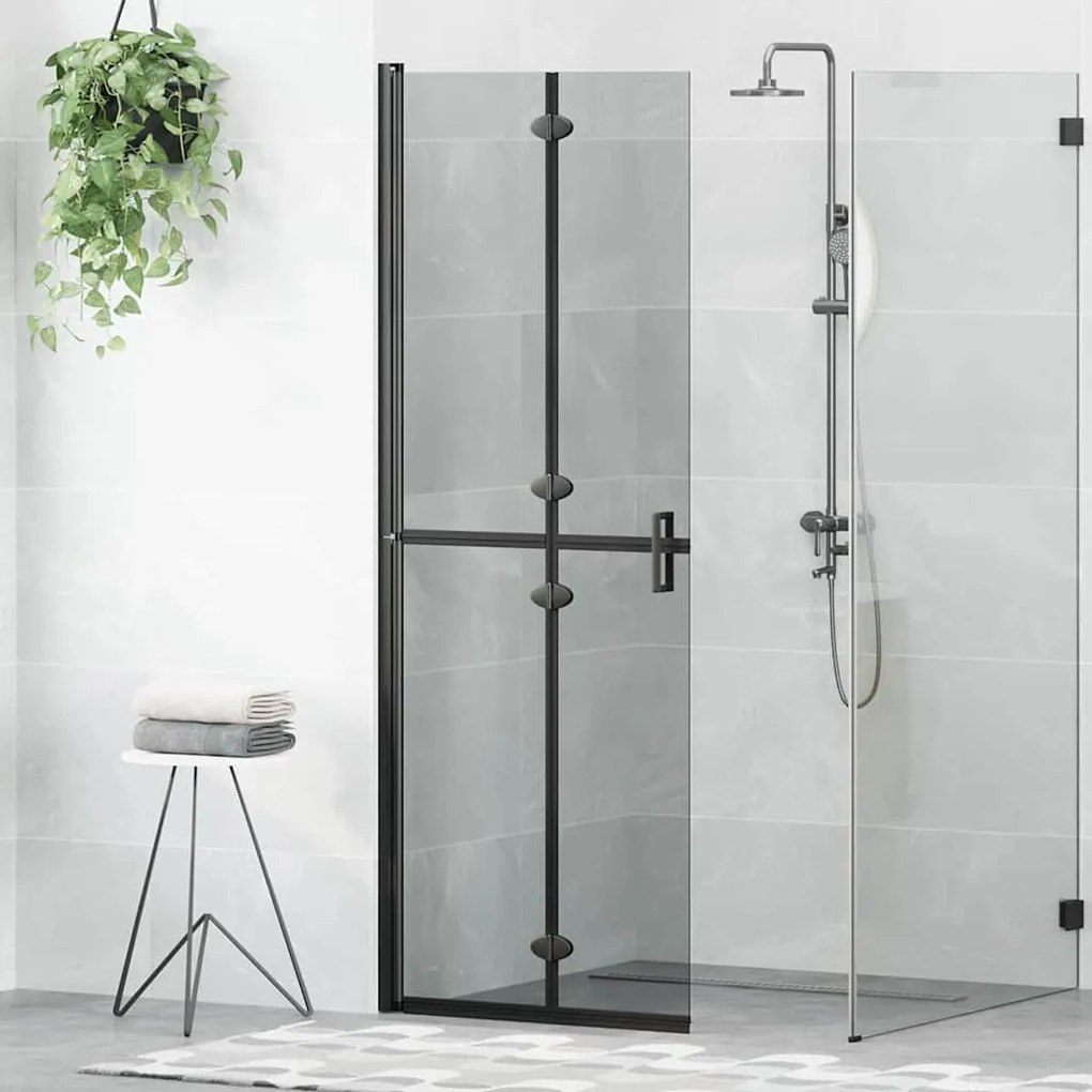 vidaXL Parede de chuveiro walk-in Preto 90 x 6.5 x 190 cm