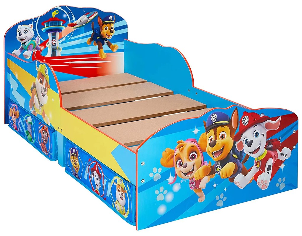 CAMA INFANTIL PATRULHA PATA + COLCHÃO E ALMOFADA 142 cm x 77 cm x 63 cm AZUL