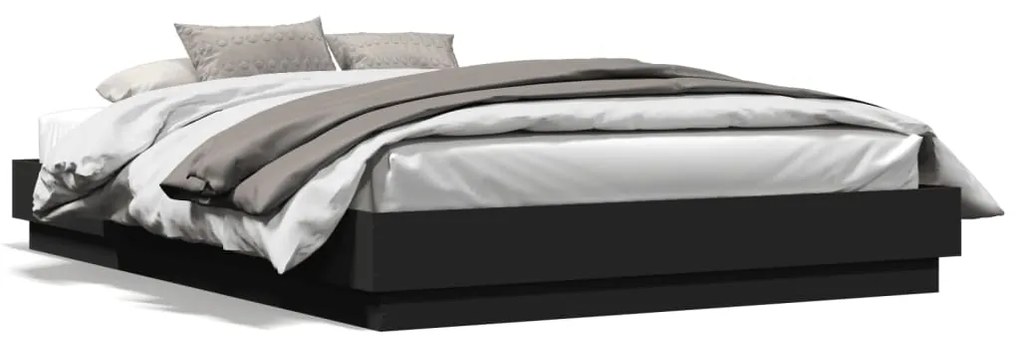 vidaXL Estrutura de cama 120x200 cm derivados de madeira preto