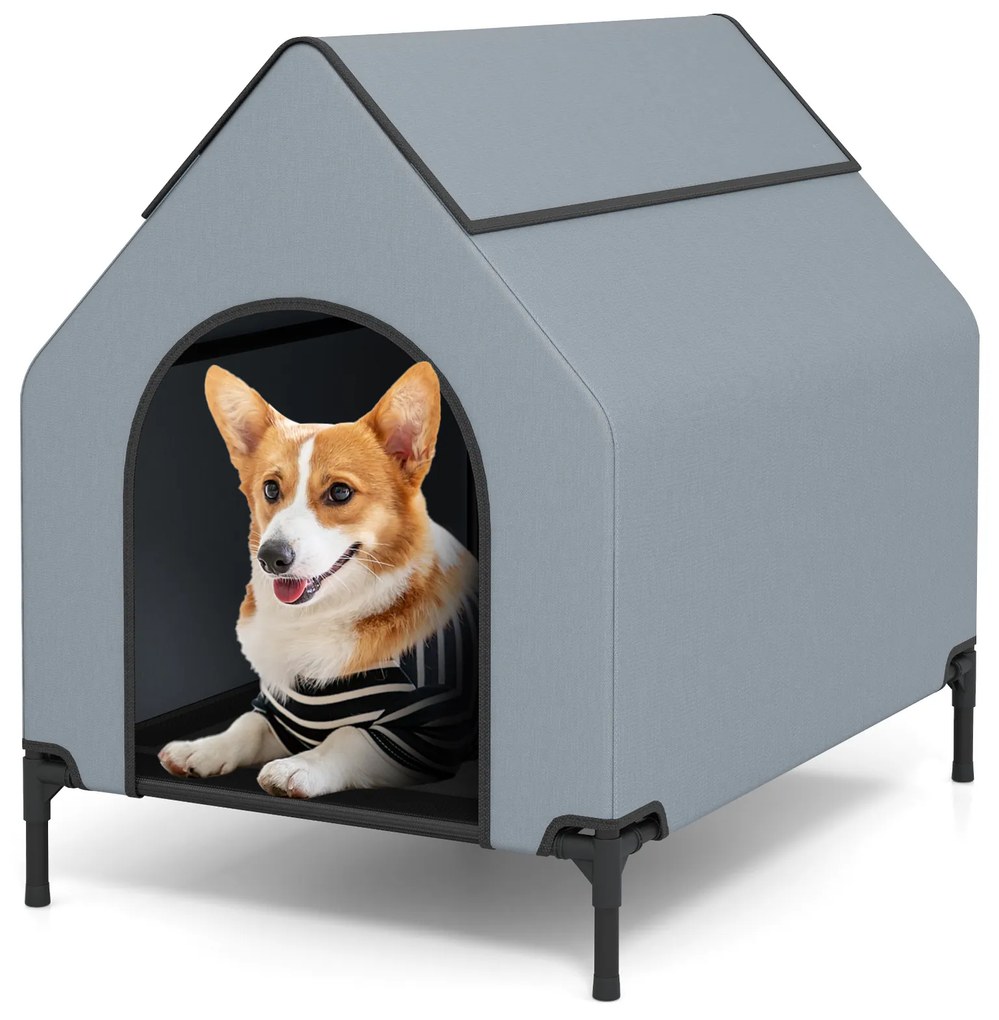 Casa grande para animais de estimação com janelas ventiladas e capa removível-M