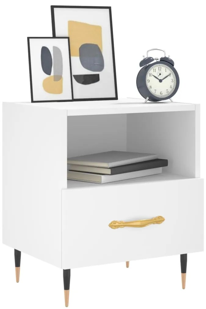 Mesa de cabeceira 40x35x47,5 cm derivados de madeira branco