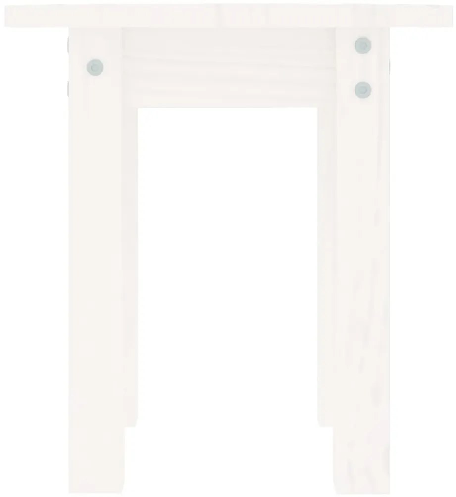 Mesa de centro Ø 35x35 cm madeira de pinho maciça branco