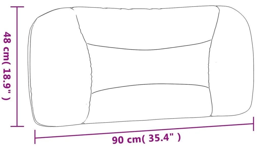 Almofadão de cabeceira 90 cm couro artificial castanho