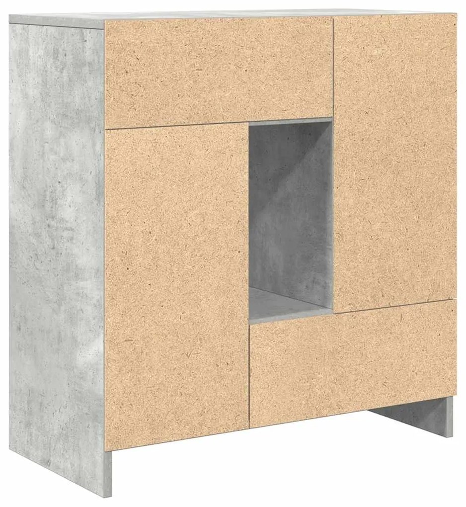 Aparador com gavetas e portas 70,5x34x74,5 cm cinza cimento