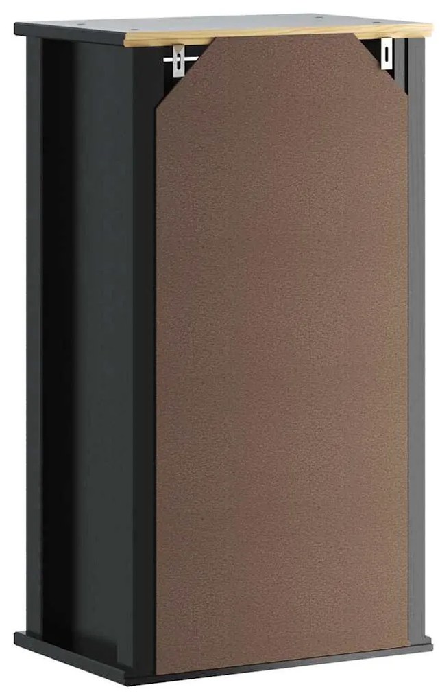 Móvel de parede p/ WC BERG 40x27x71,5 cm pinho maciço preto