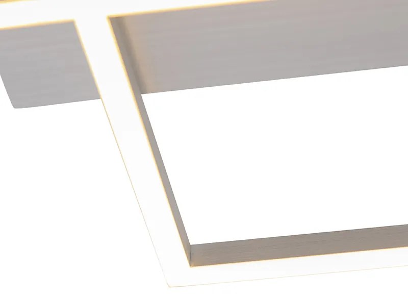 Candeeiro de teto quadrado em aço com dimmer de 3 níveis - Plazas Novo Moderno