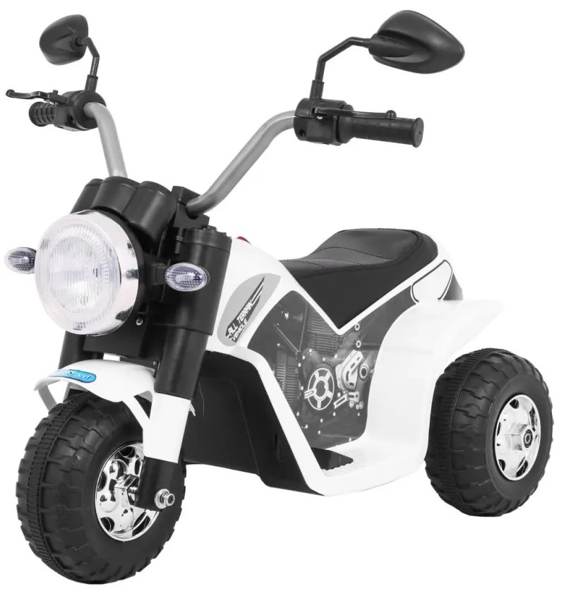 Mota elétrica para crianças 6V, Minimoto, 1 a 3,5 anos Branca